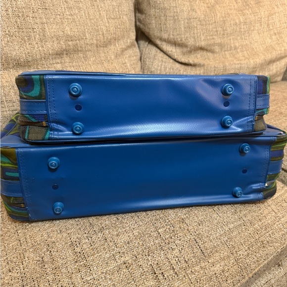 Vintage made In Japan 2 suitcases mod retro 60s 70s - Picture 7 of 8